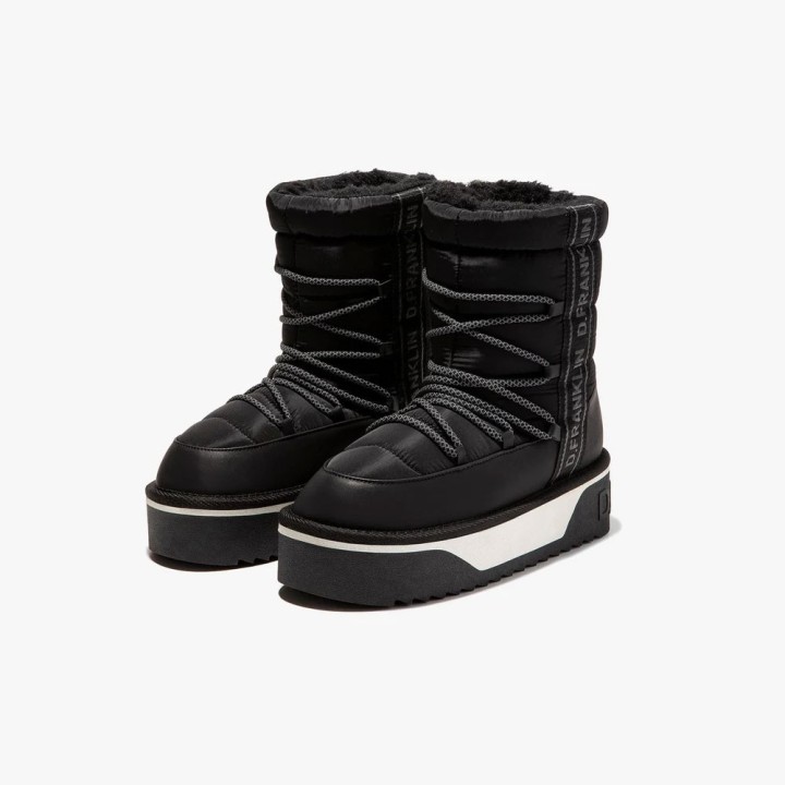 Botines Planos Mujer D.franklin Nordic V.2 Bomb Negro Negro