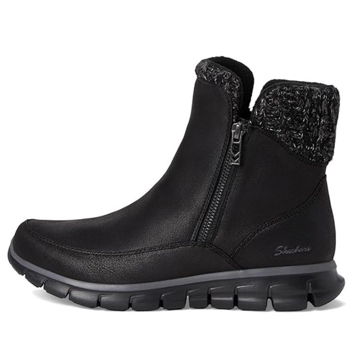 Botines Planos Skechers Synergy Mujer Negro-negro