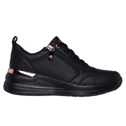 Sneakers Skechers Billion 2 Fine Shine Mujer Negro-negro