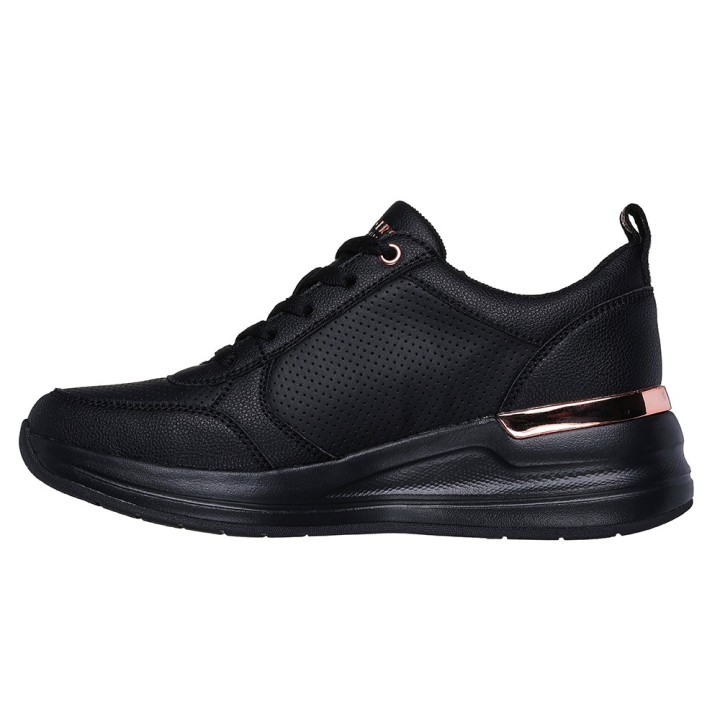 Sneakers Skechers Billion 2 Fine Shine Mujer Negro-negro