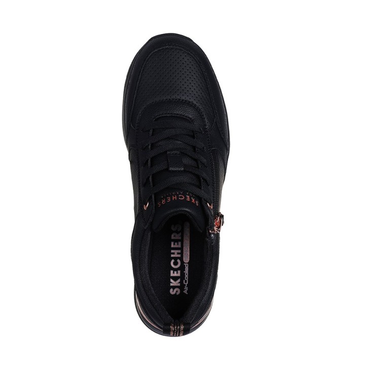 Sneakers Skechers Billion 2 Fine Shine Mujer Negro-negro
