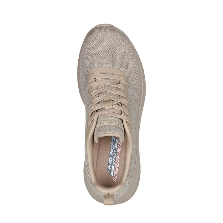 Sneakers Skechers Bobs Squad Chaos Mujer Taupe