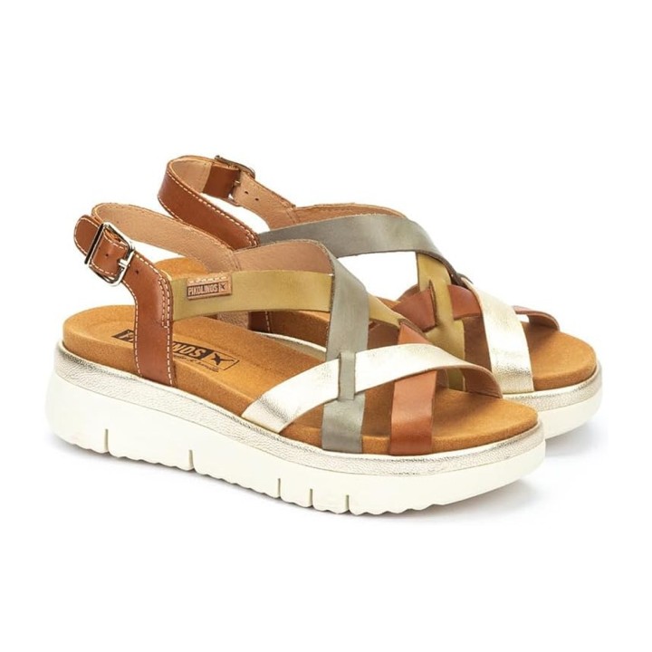 Sandalias Planas Mujer Pikolinos W4n-0650 Cuero