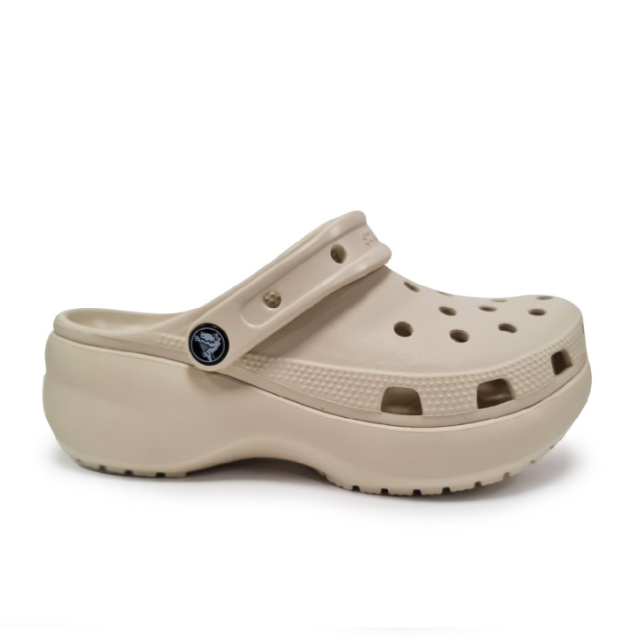 Sandalias Planas Mujer Crocs Classic Platform Clog W Beig