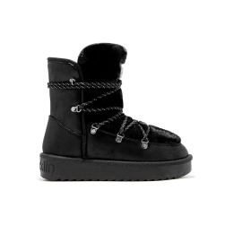Botines Planos Mujer D.franklin Nordic Trk Fur Negro Negro