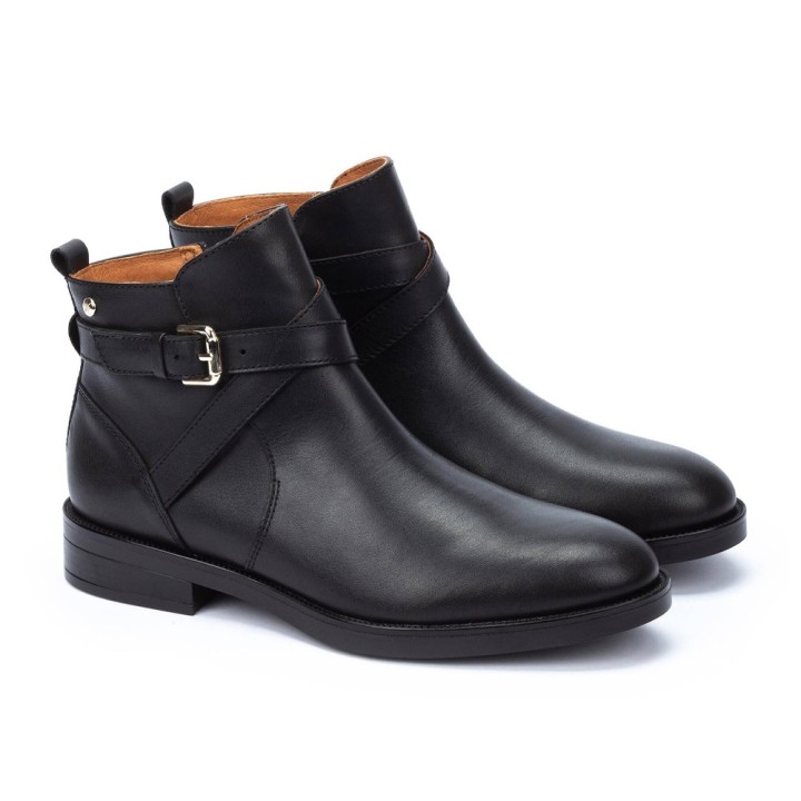 Botines Planos Pikolinos W3c-8869 Mujer Negro
