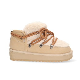 Botines Planos Mujer D.franklin Nordic Trk Fur Low Beig