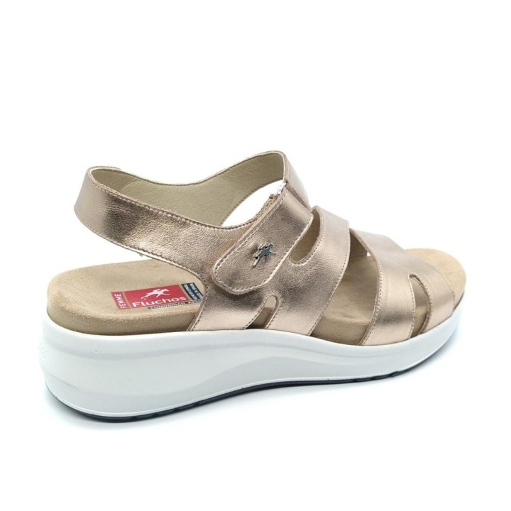 Sandalias Planas Fluchos F1478 Mujer Oro