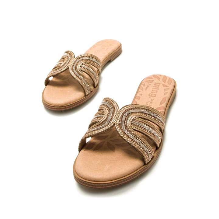 Sandalias Planas Mujer Mustang 54500 Oro