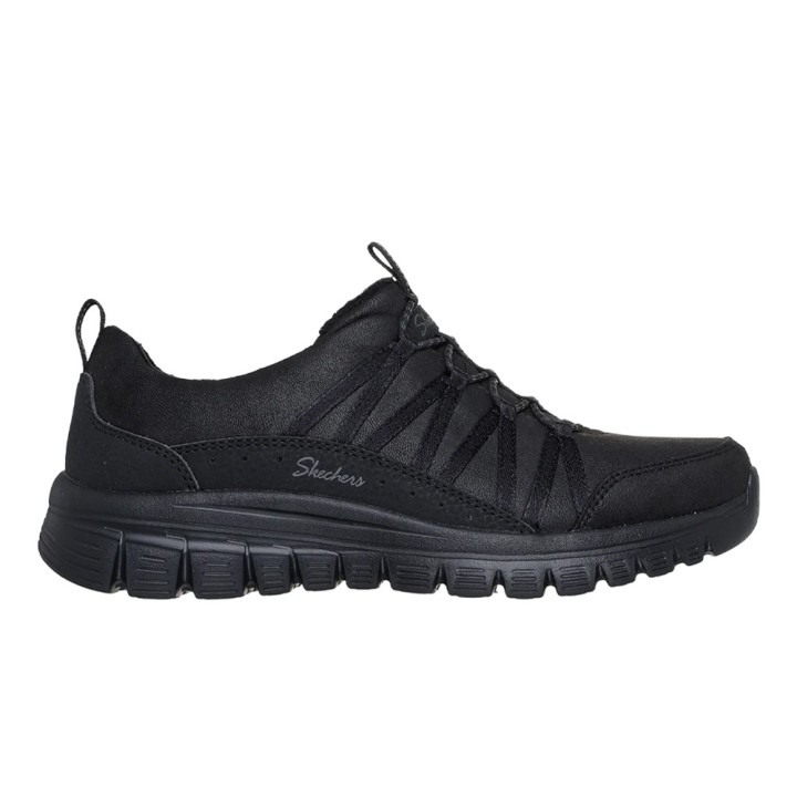 Sneakers Mujer Skechers Graceful-cozy Hug Negro-negro