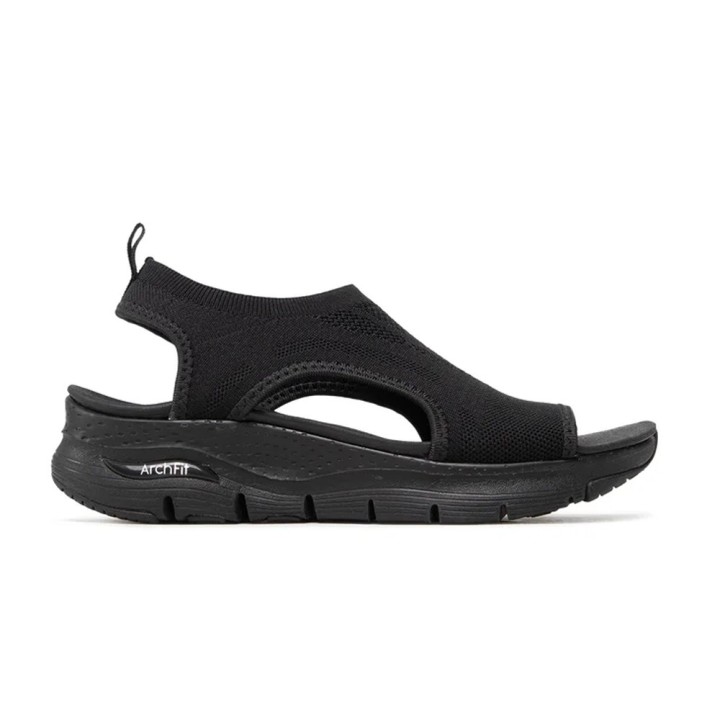 Sandalias Planas Mujer Skechers 119236 Negro-negro