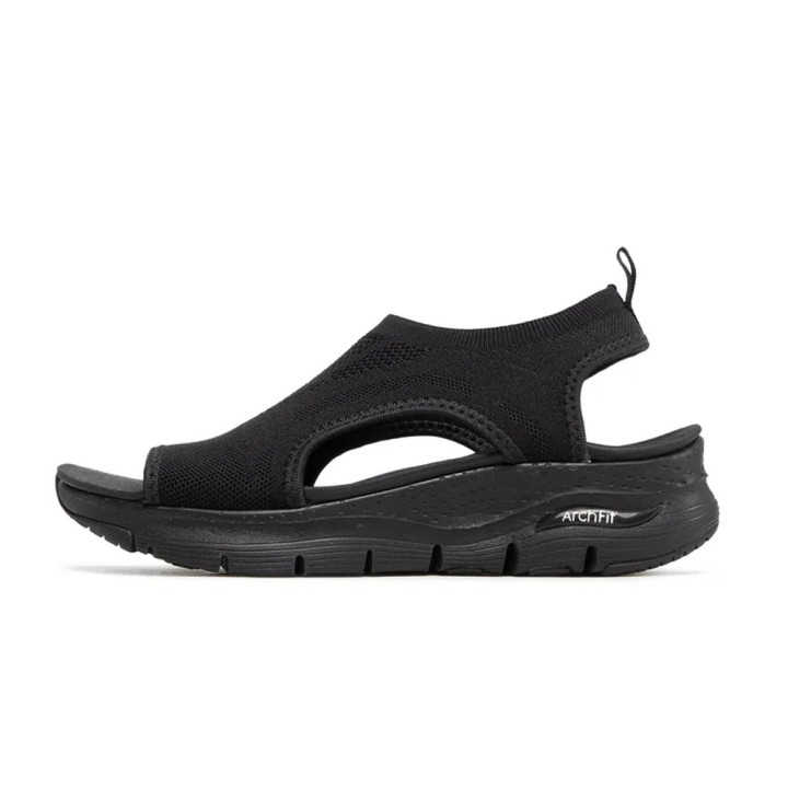 Sandalias Planas Mujer Skechers 119236 Negro-negro