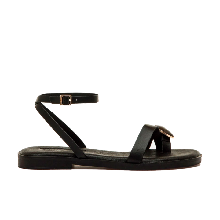 Sandalias Planas Mujer Mustang 55931 Negro