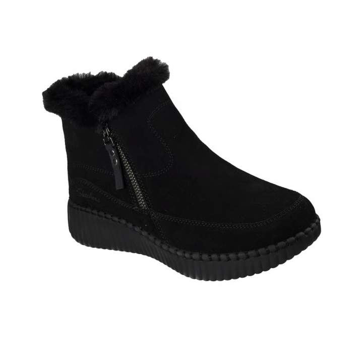 Botines Planos Mujer Skechers Wilshire Blvd - Fresh Zip Negro-Negro