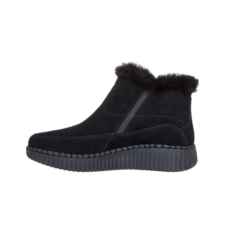 Botines Planos Mujer Skechers Wilshire Blvd - Fresh Zip Negro-Negro