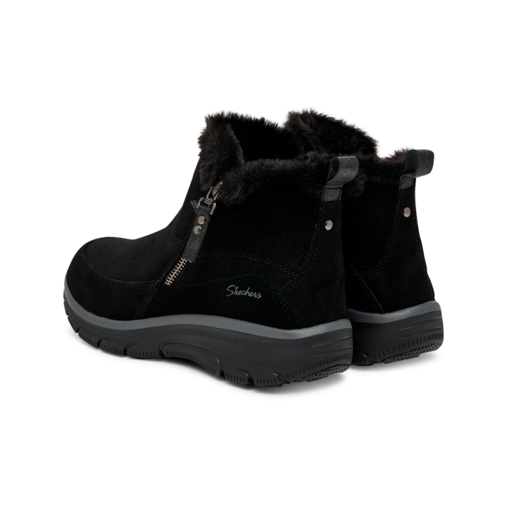 Botines Planos Mujer Skechers Easy Going - High Zip 2 Negro-Negro