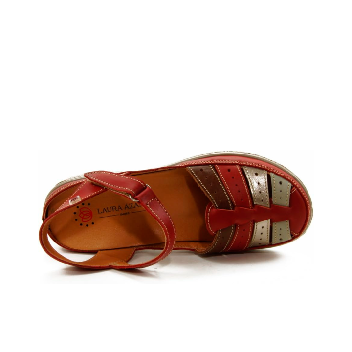 Sandalias Planas Mujer Laura Azaña 11985 Rojo