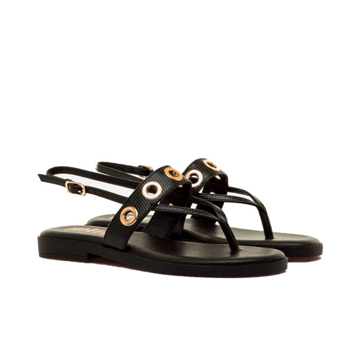 Sandalias Planas Mujer Mustang 55755 Negro