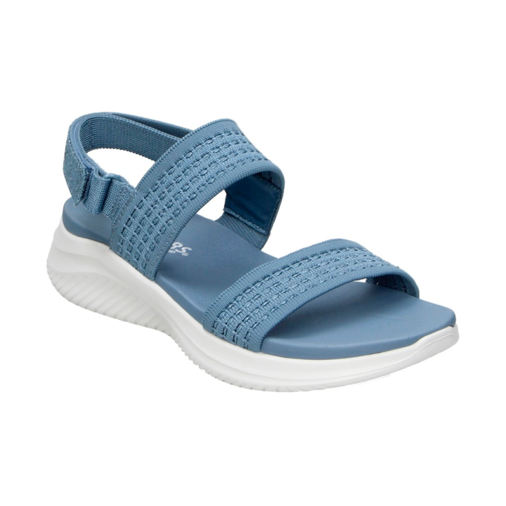 Sandalias Planas Mujer Skechers Ultra Flex 3.0 All About U Celeste