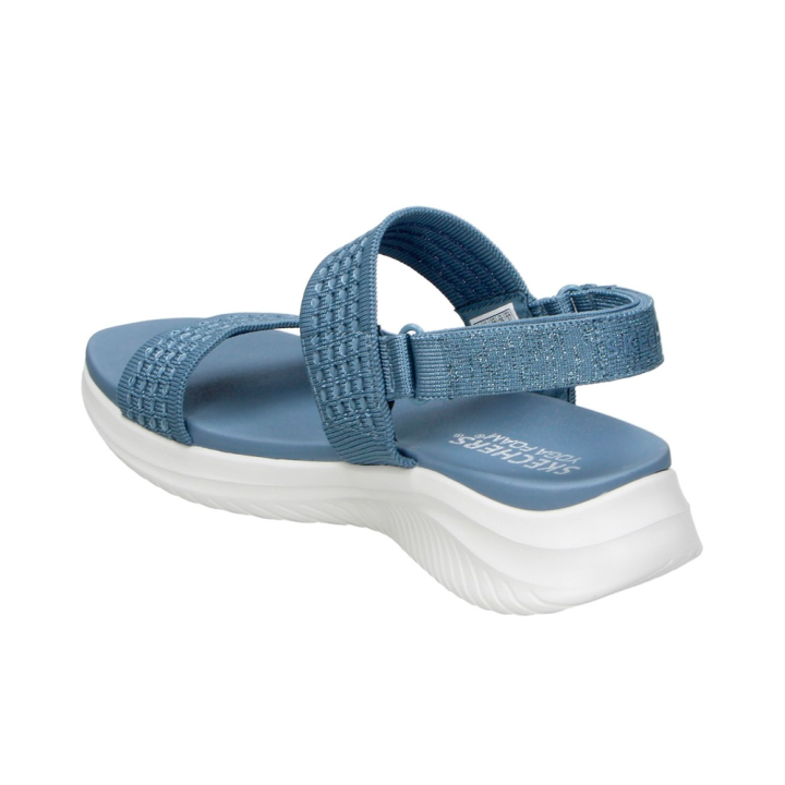 Sandalias Planas Mujer Skechers Ultra Flex 3.0 All About U Celeste