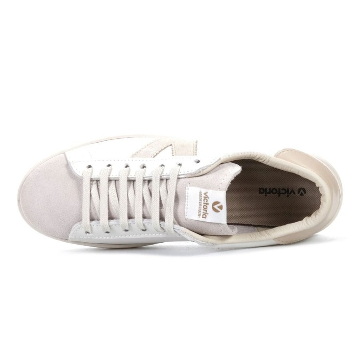 Sneakers Mujer Victoria Berlín Piel & Serraje Hielo